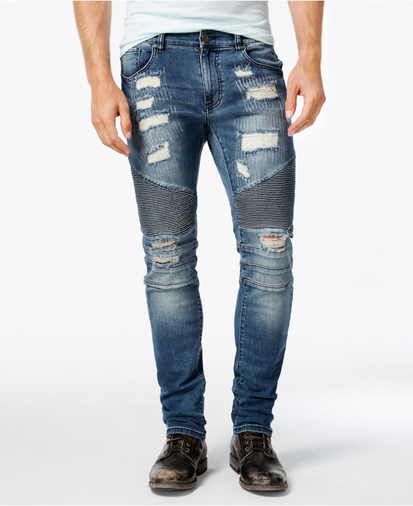 Lyst - Reason Men's Mulberry Moto Slim-fit Jeans in Blue for Men