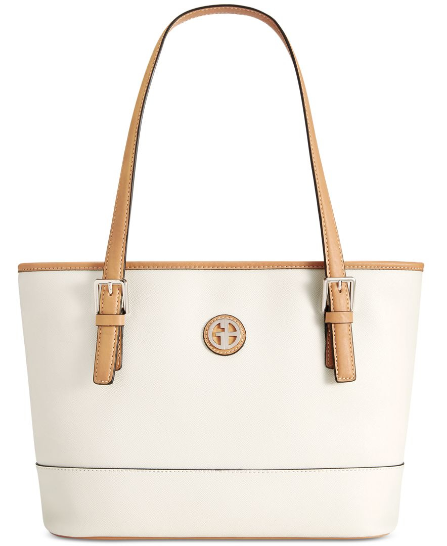 Giani bernini Saffiano Tote, Only At Macy&#39;s in White | Lyst
