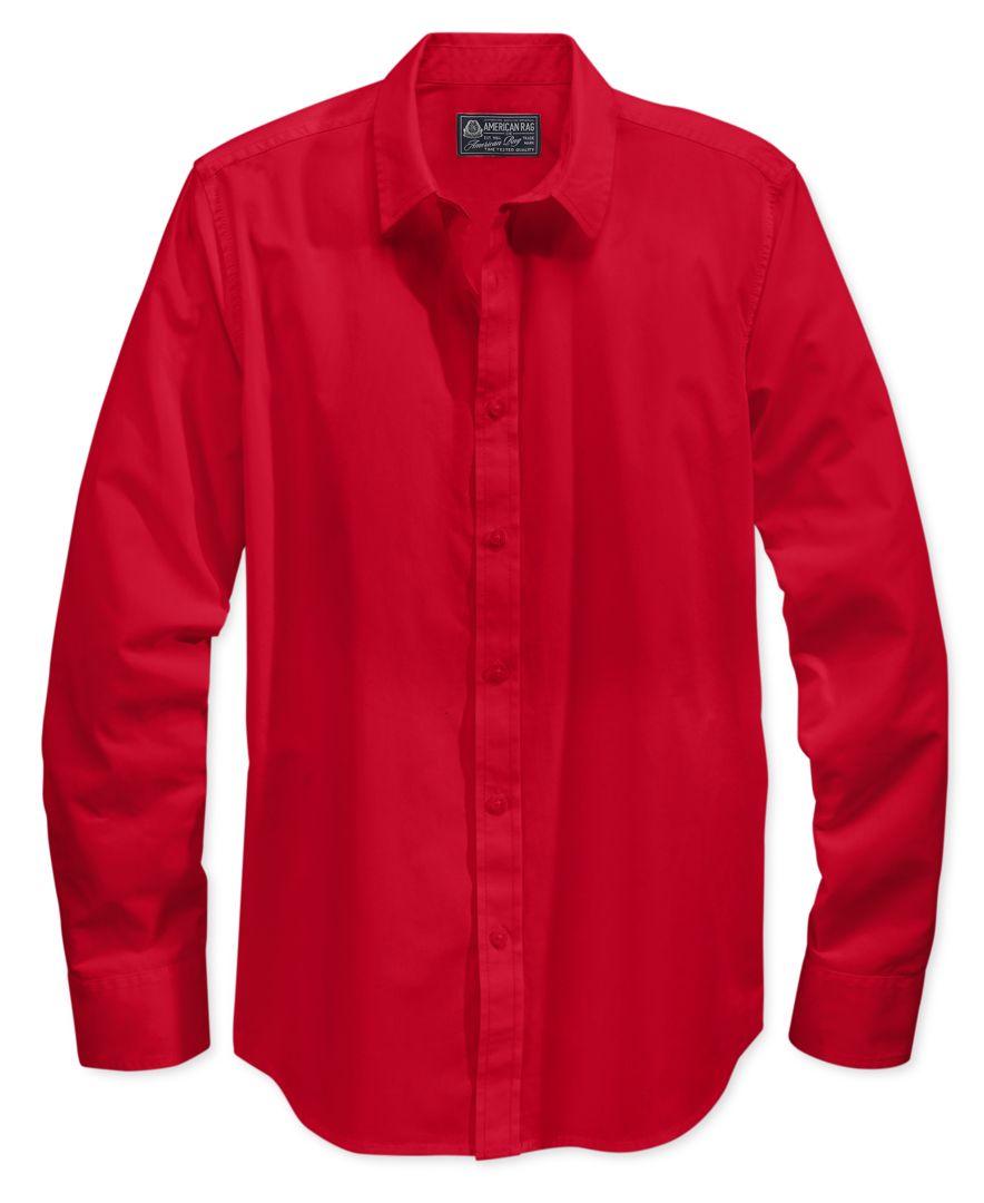 American rag Men&#39;s Long-sleeve White Shirt, Only At Macy&#39;s in Red for Men | Lyst