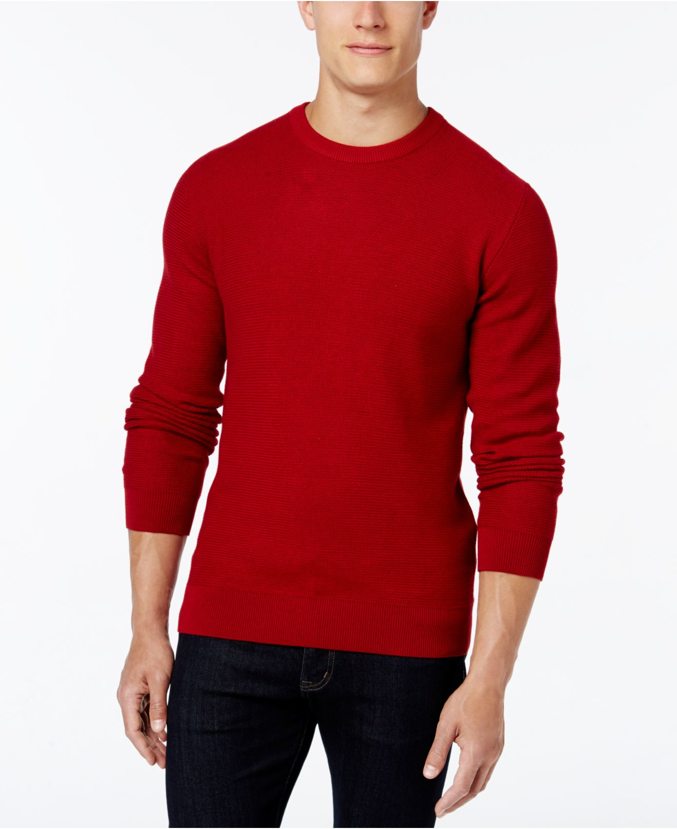 Cutter & buck Men's Benson Waffle-knit Sweater in Red for Men | Lyst
