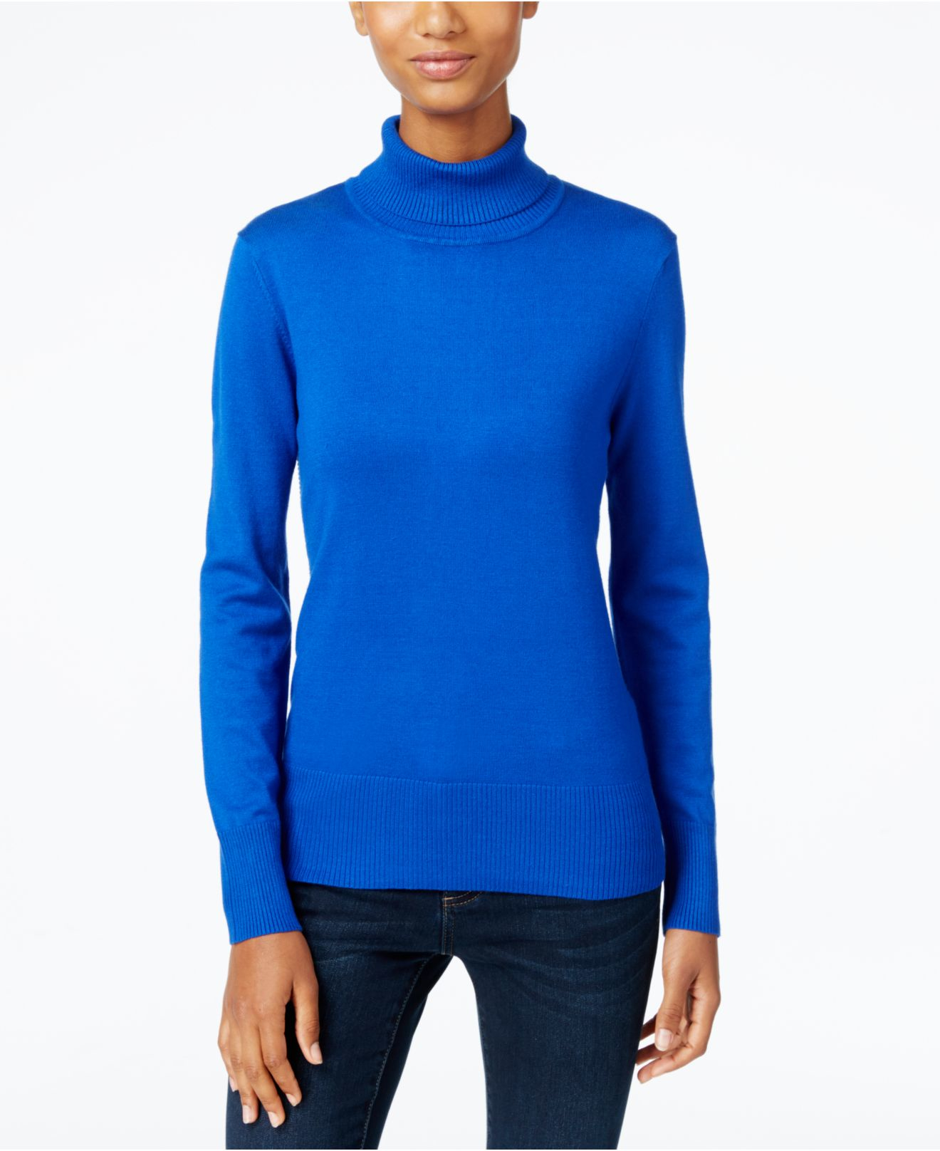 cable and gauge sleeveless turtleneck