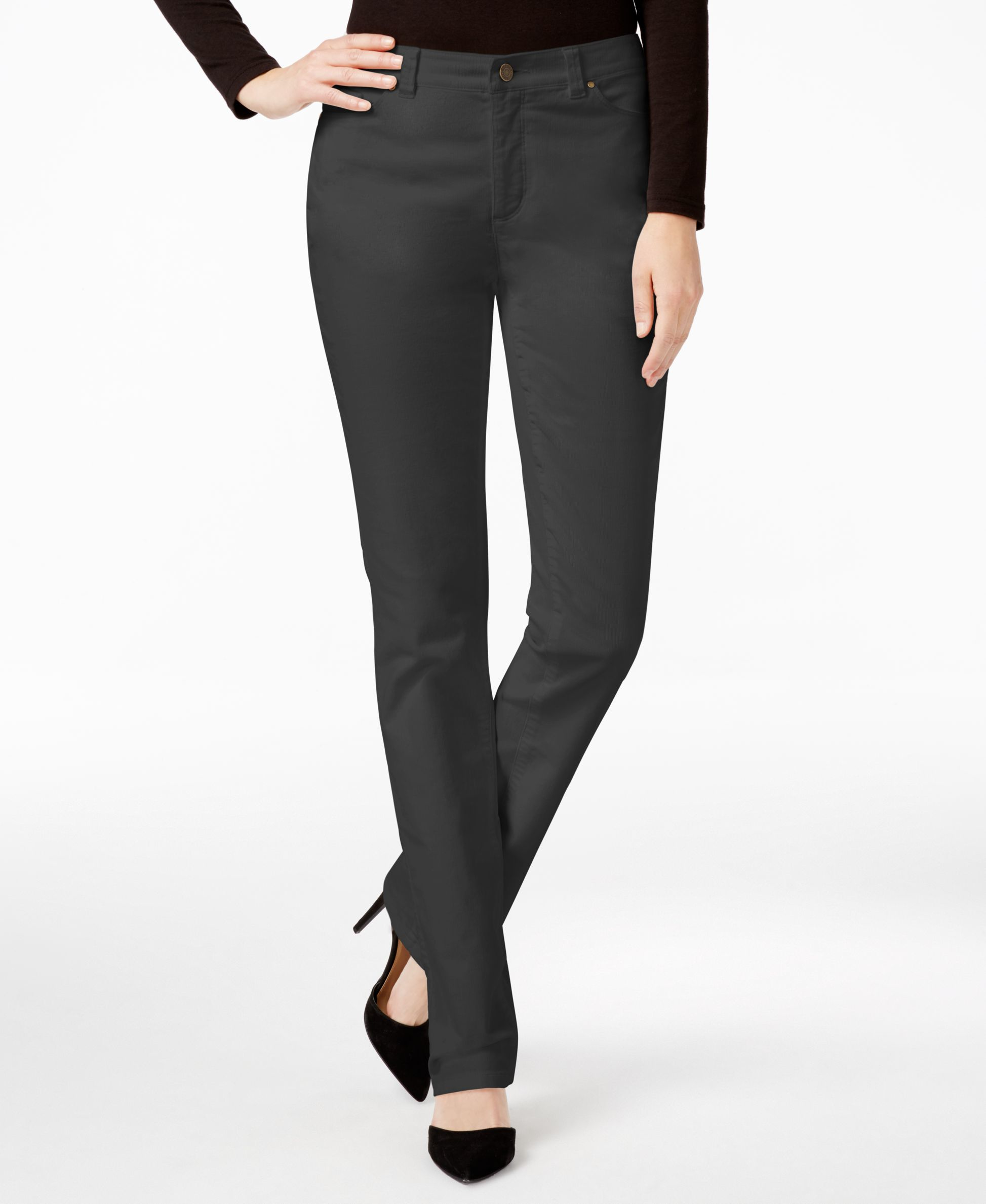 Charter club Petite Lexington Corduroy Pants, Only At Macy's in Gray ...