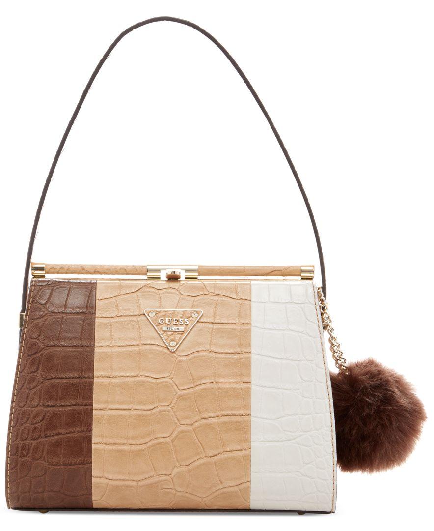 Lyst Guess Rhoda Frame Shoulder Bag In Brown Gallery