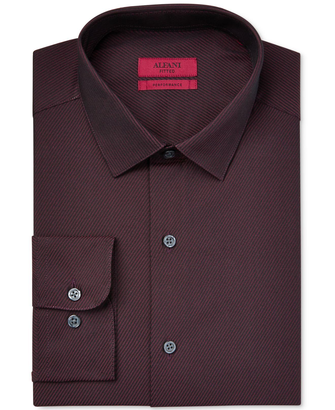 Lyst - Alfani Red Men's Burgundy Diagonal-stripe Dress Shirt, Only At ...