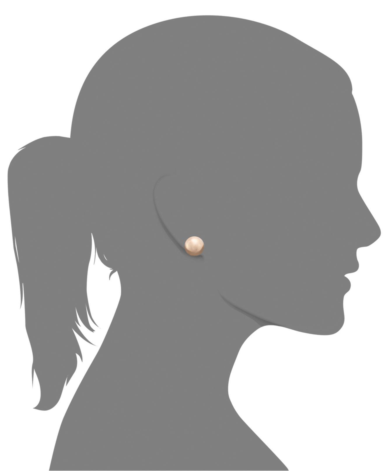 Lyst Macy S 14k White Gold Ball Stud Earrings 10mm In Metallic