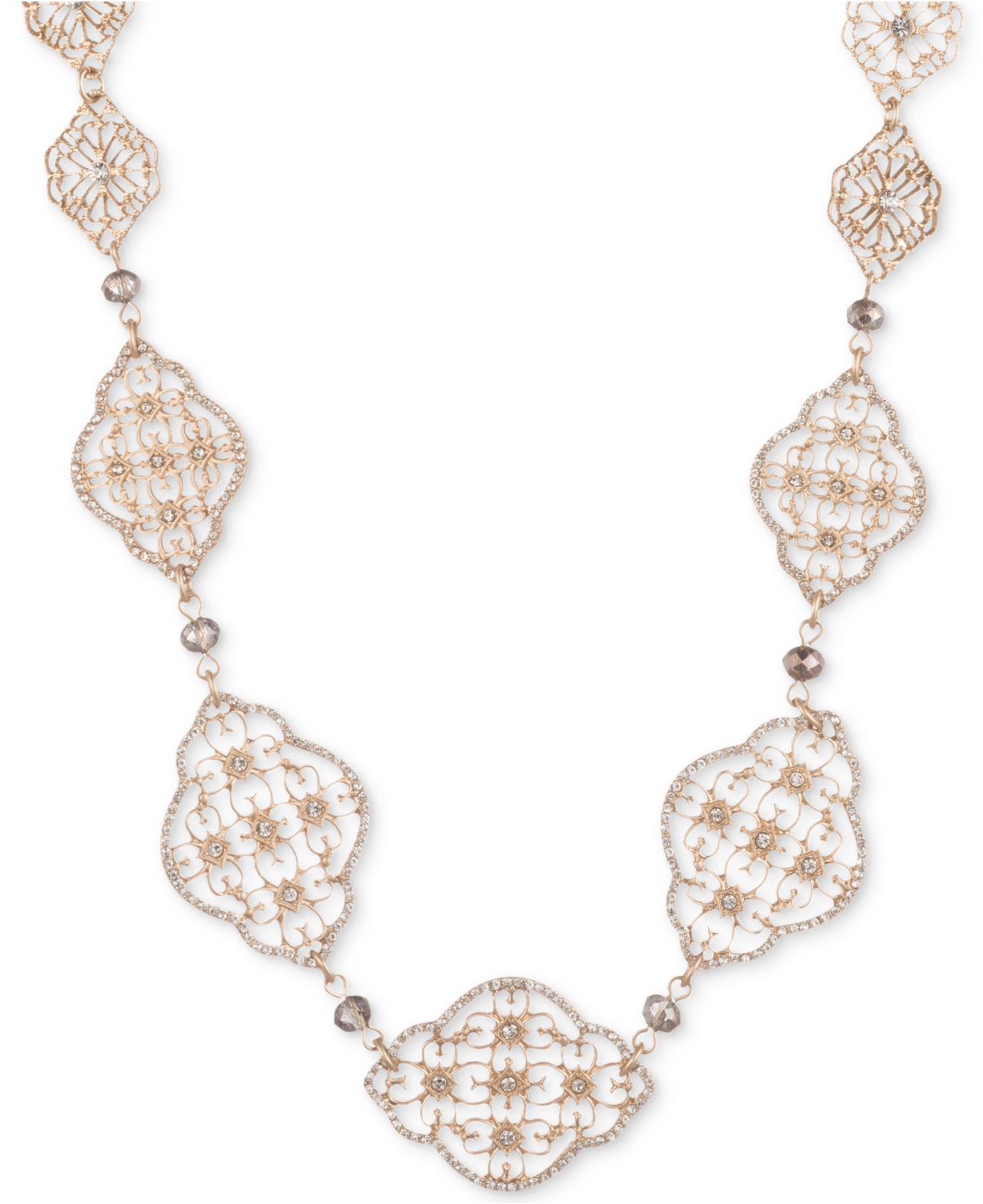 Lyst - Lonna & Lilly Gold-tone Crystal & Bead Collar Necklace, 16