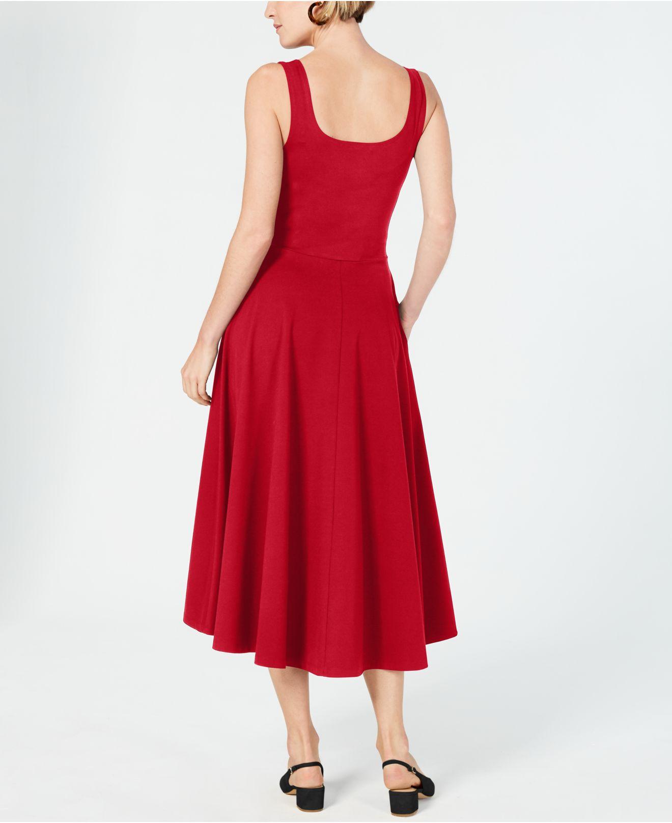 Alfani Petite Fit & Flare Midi Dress, Created For Macy's in Red Save