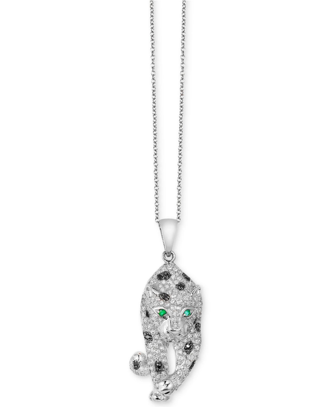 Lyst Effy Collection Diamond (3/4 Ct. T.w.) & Emerald Accent Leopard