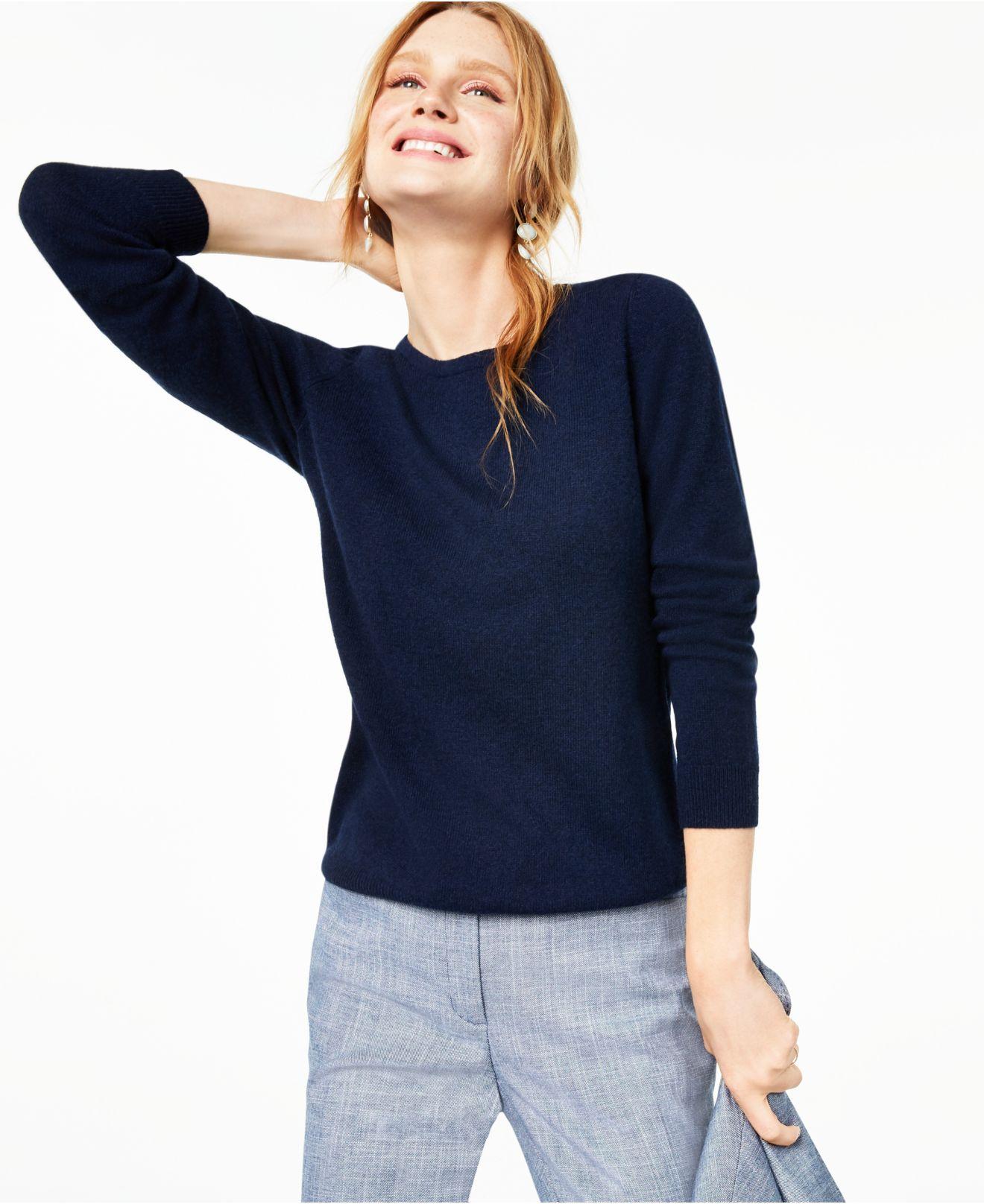 Charter Club Crewneck Cashmere Sweater, Created For Macy's in Blue Lyst