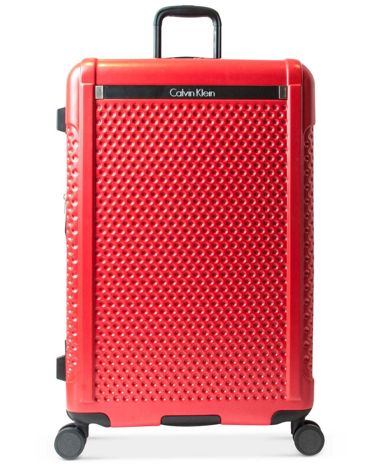 calvin klein red suitcase