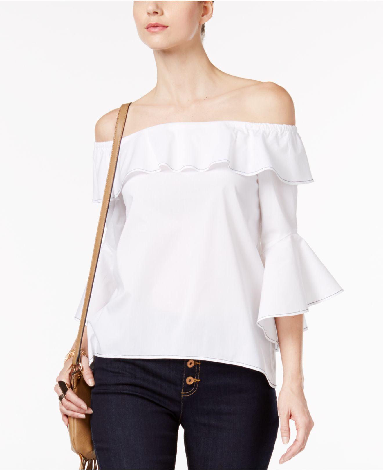 Lyst - Inc International Concepts Ruffled Off-the-shoulder Top in White