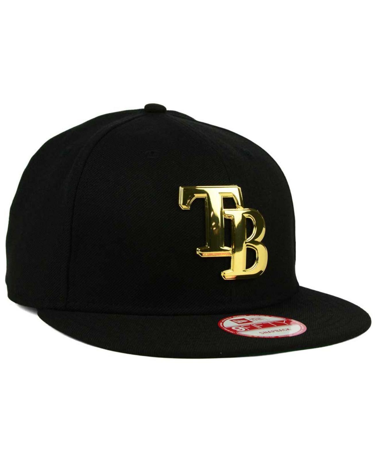 KTZ Tampa Bay Rays League O'gold 9fifty Snapback Cap in Black for Men ...