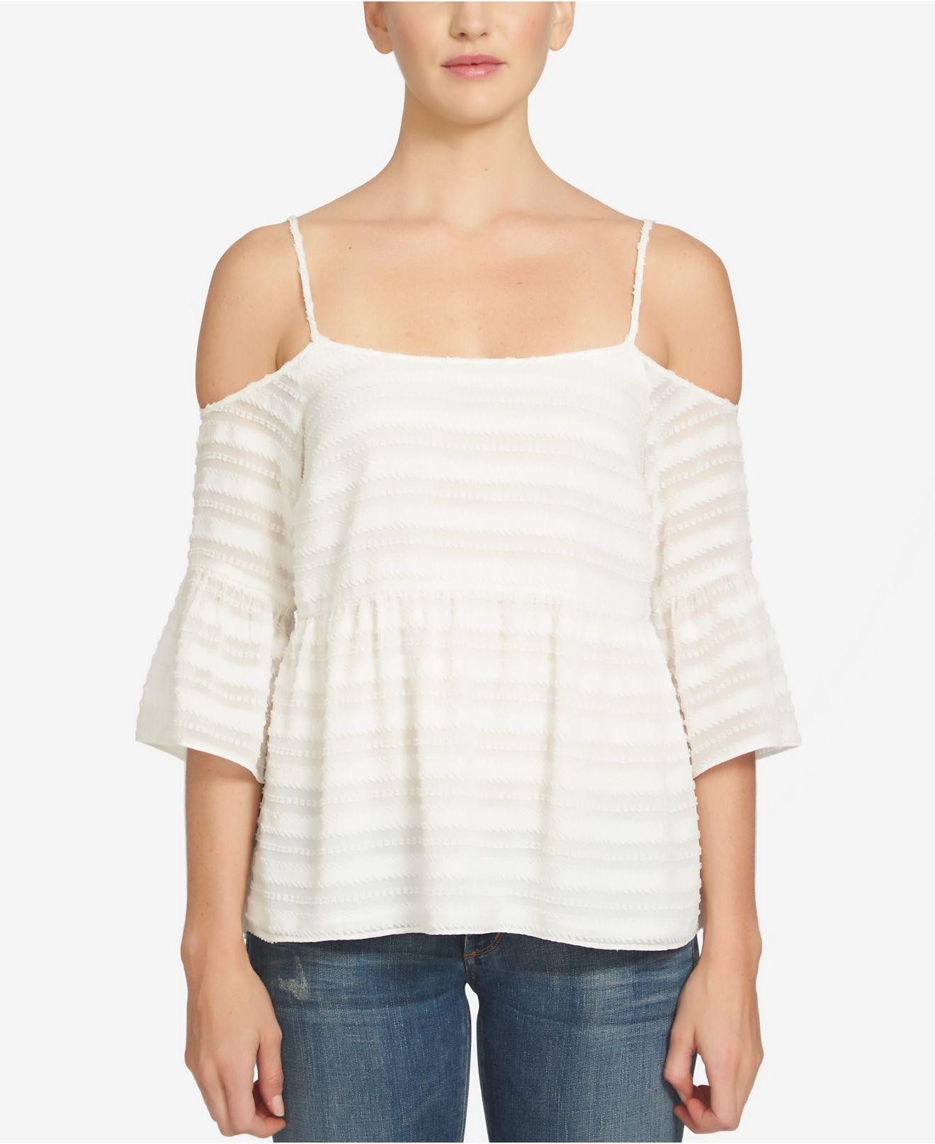 womens white cold shoulder tops