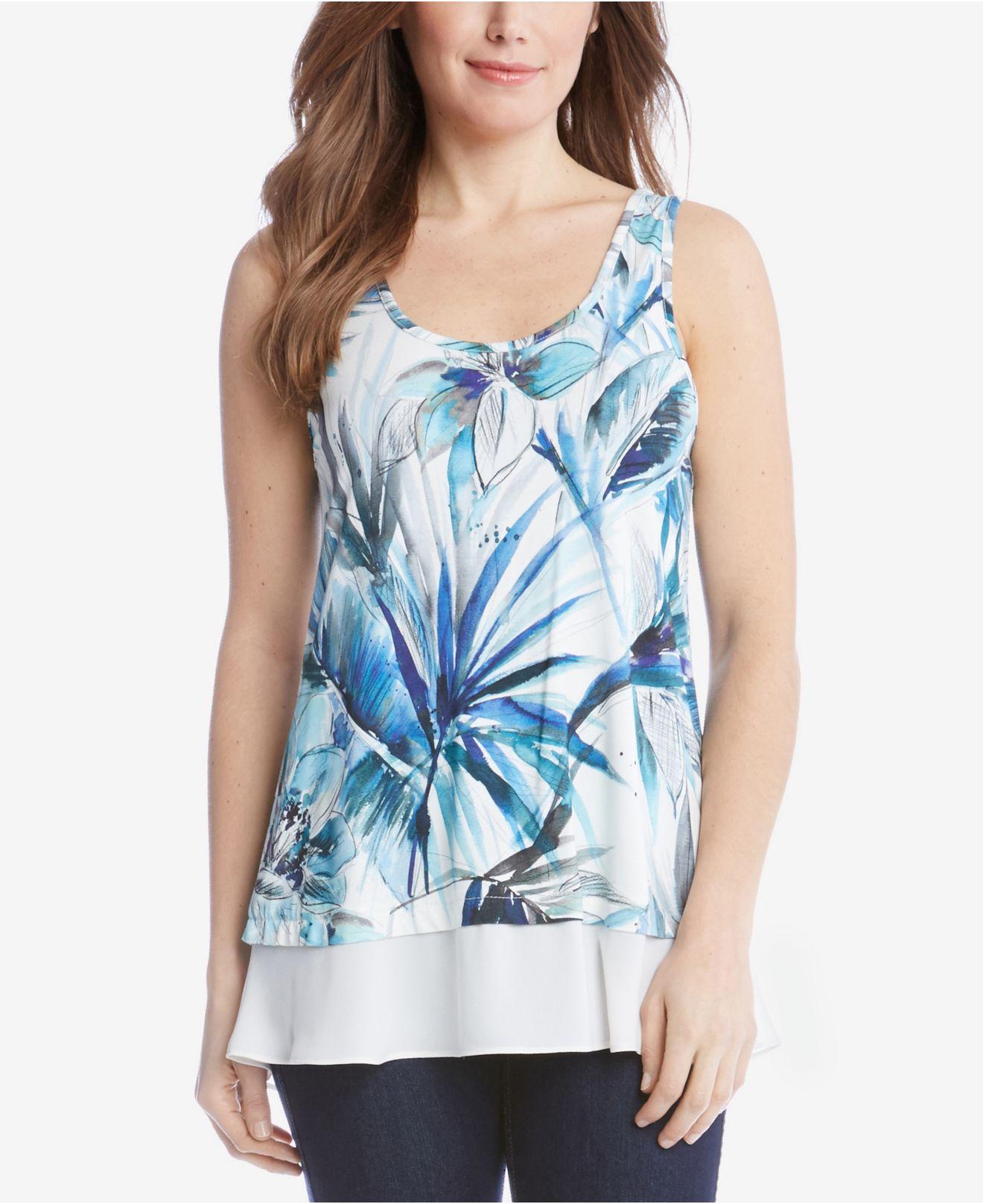 Lyst Karen kane Layeredlook Tank Top in Blue