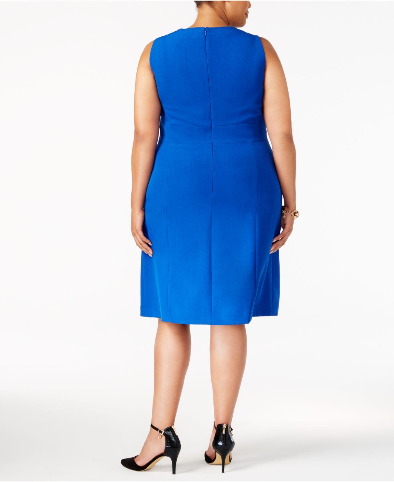 Lyst Kasper Plus Size Embellished Sheath Dress in Blue