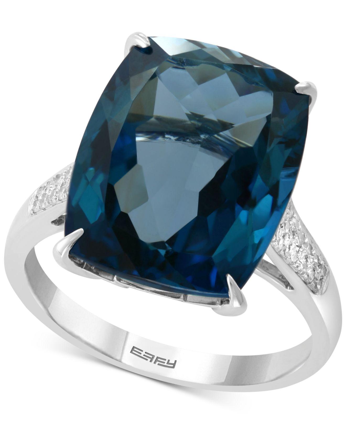 Effy Collection Effy® London Blue Topaz (13 Ct. T.w) & Diamond (1/8 Ct