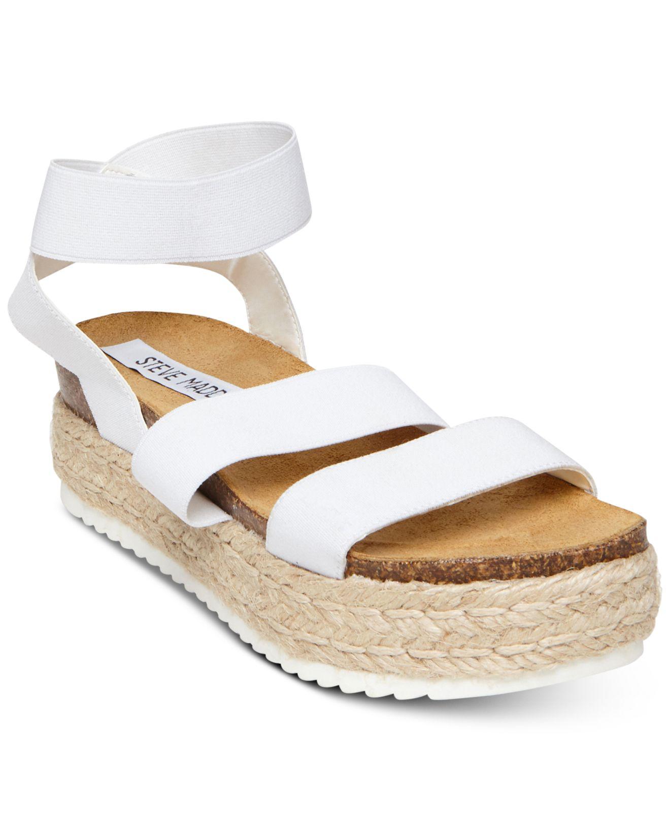 Lyst - Steve Madden Kimmie Flatform Espadrille Sandals in White