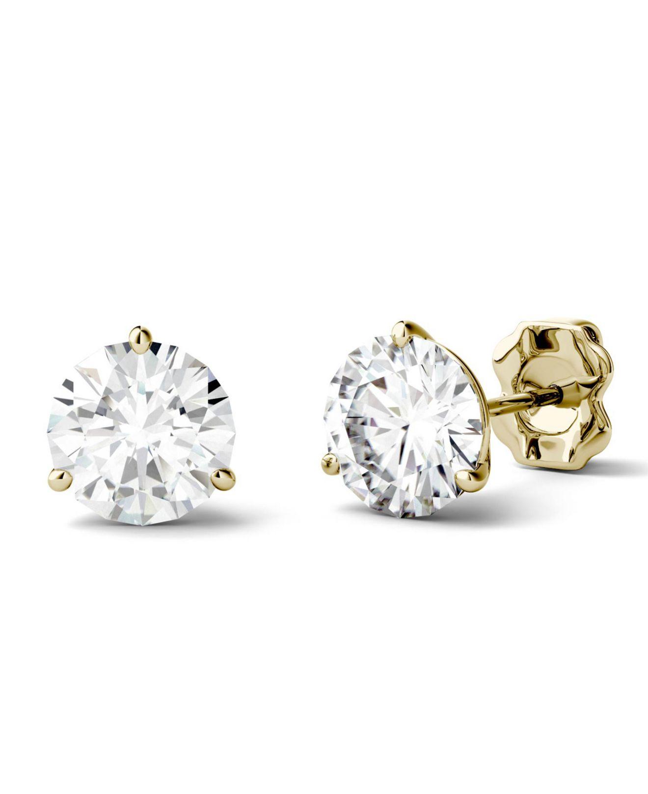 Lyst - Charles & Colvard Moissanite Stud Earrings (3 Ct. T.w. Diamond ...