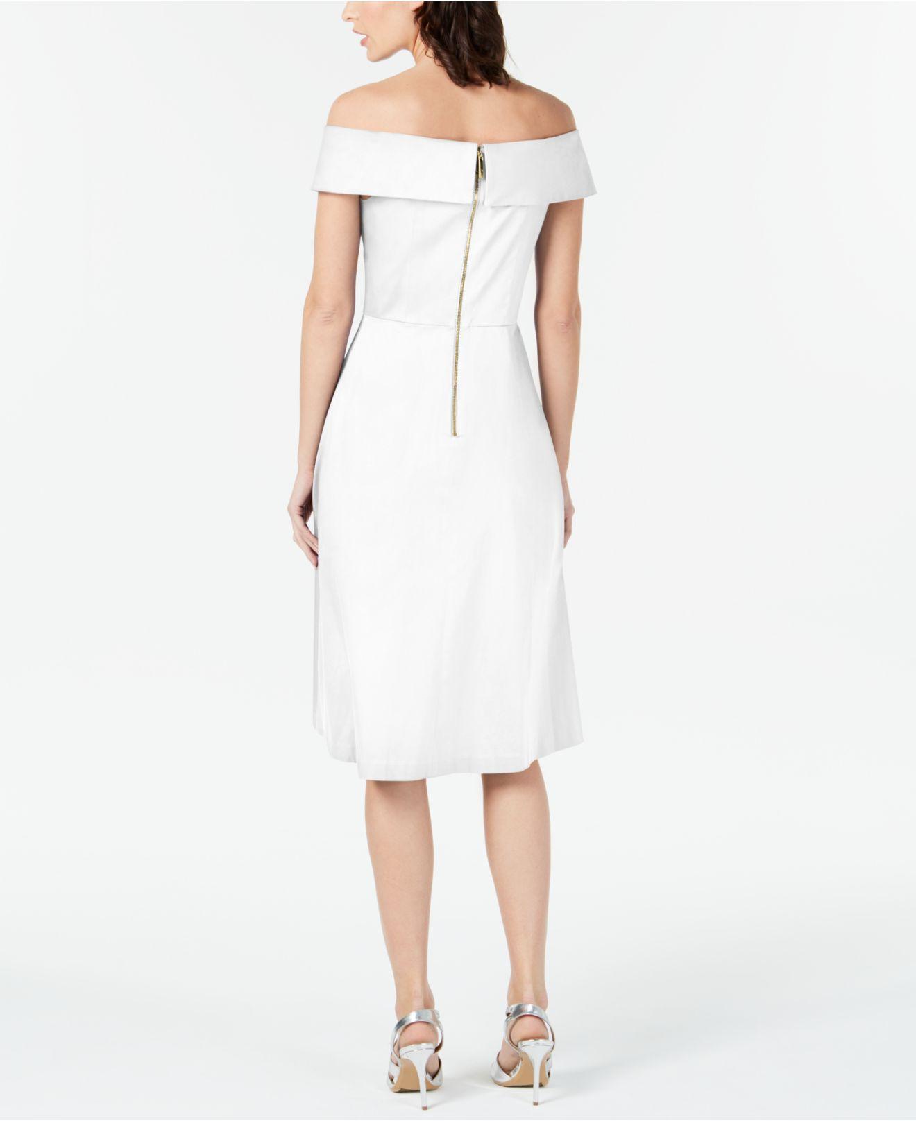 calvin klein off the shoulder gown