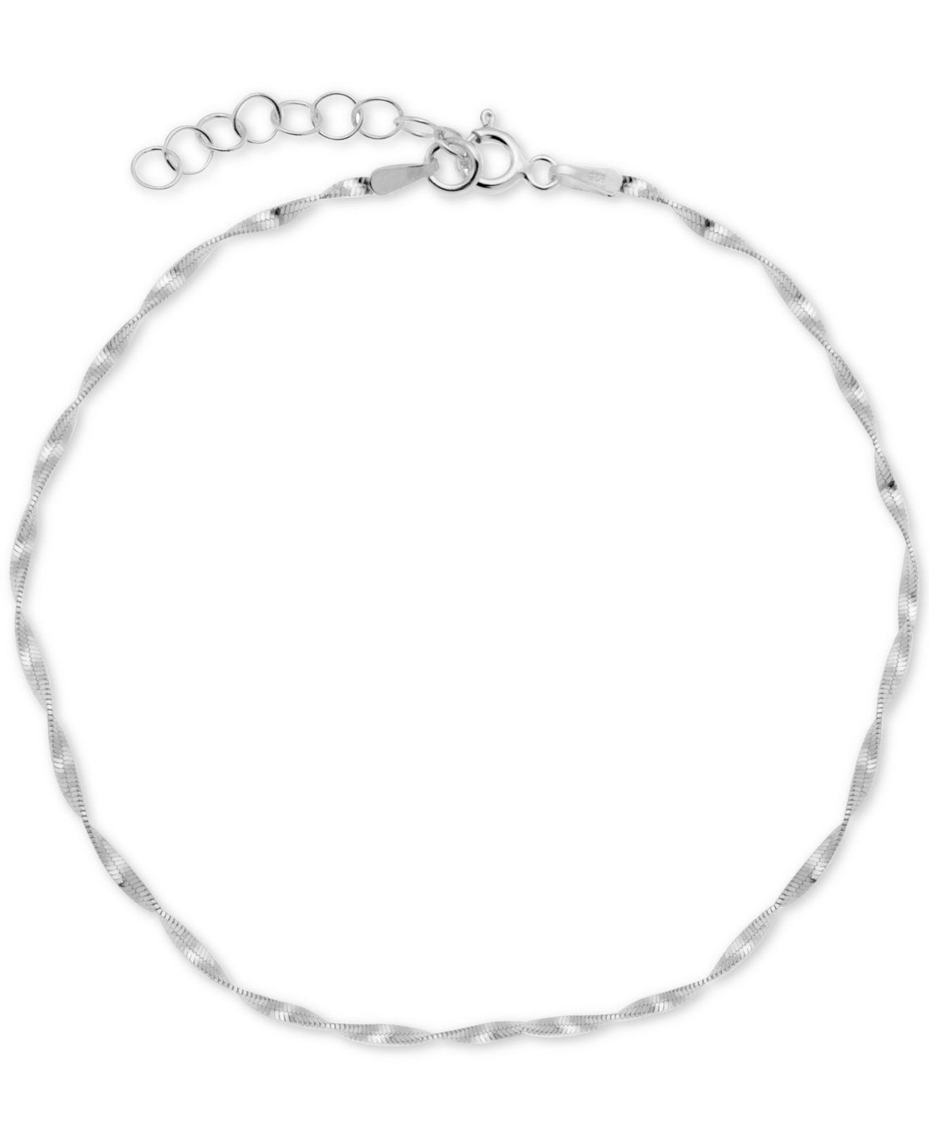 Lyst Macy's Magic Twist Ankle Bracelet In Sterling Silver in Metallic