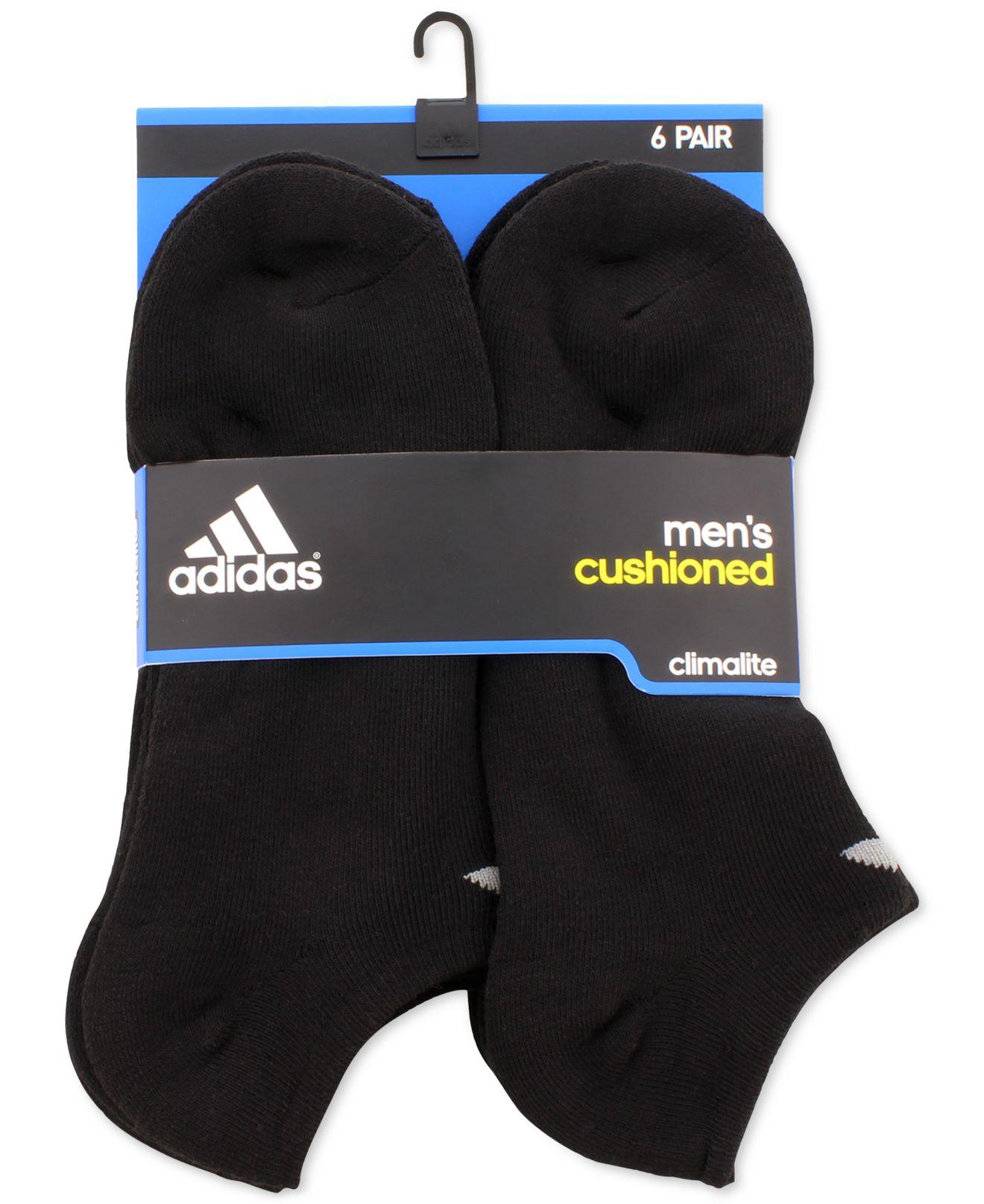 Lyst - adidas Men's Performance Athletic No-show Socks 6-pack in Black ...