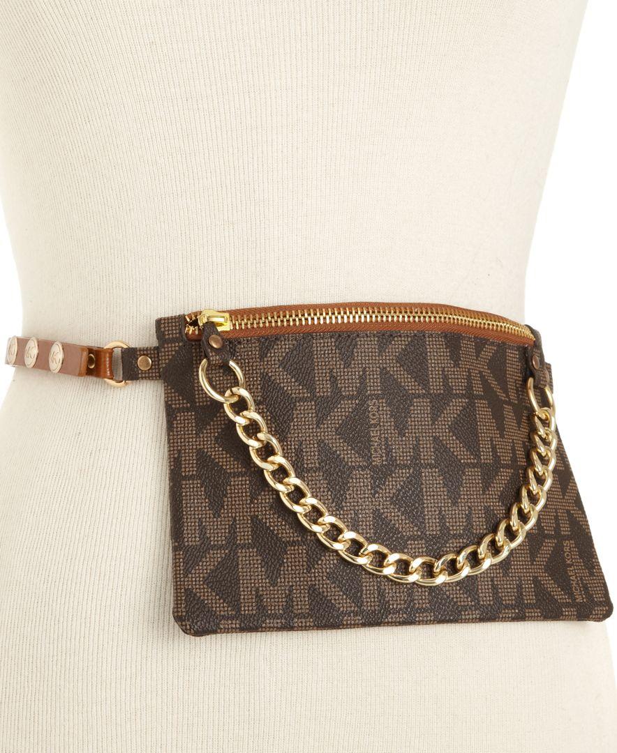 Lyst Michael Kors MKLogo Canvas Fanny Pack in Brown