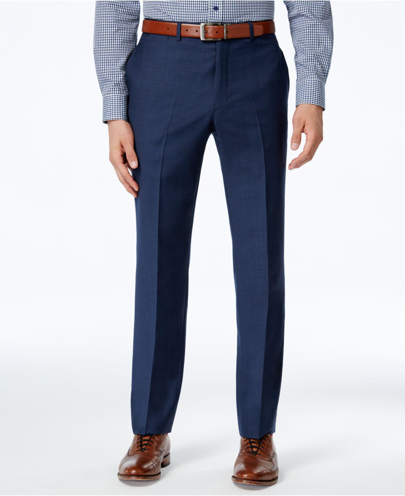 Lyst - Tommy Hilfiger Pants, Navy Sharkskin Classic Fit in Blue for Men