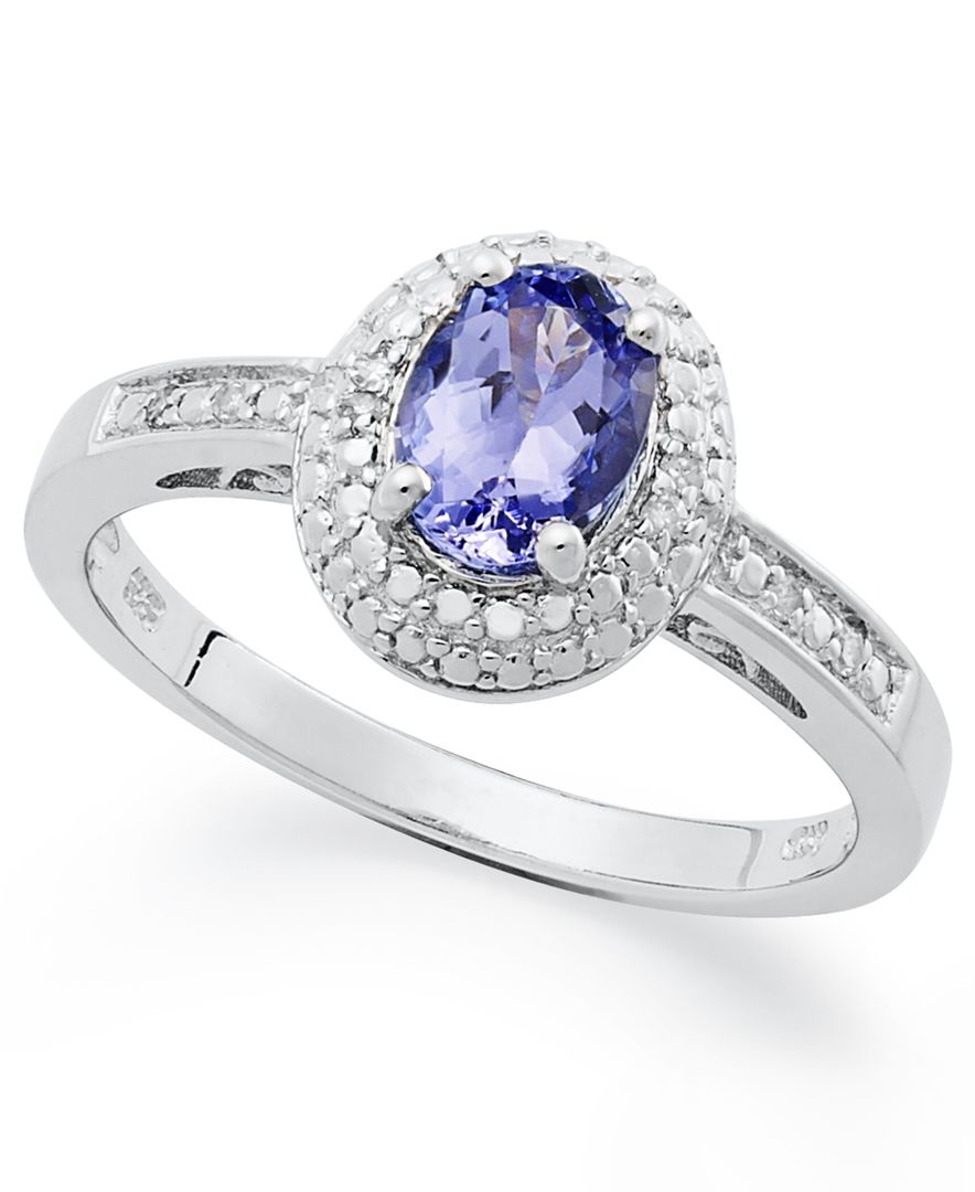 Macy's Sterling Silver Ring, Tanzanite (3/4 Ct. T.w.) And Diamond ...