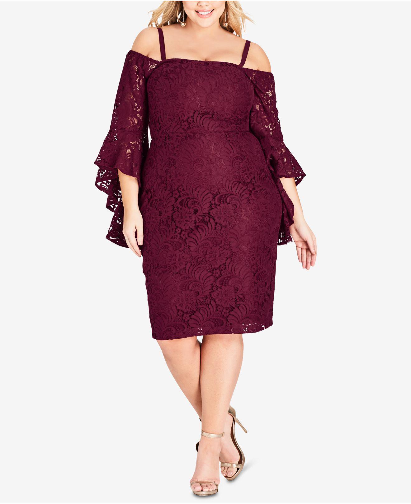 macy's plus size purple dresses