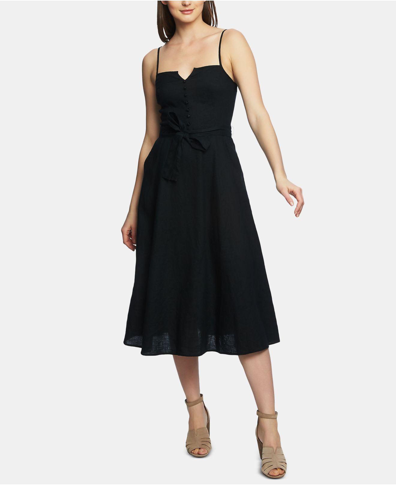 1.STATE Linen Fit & Flare Sundress in Black - Save 40% - Lyst