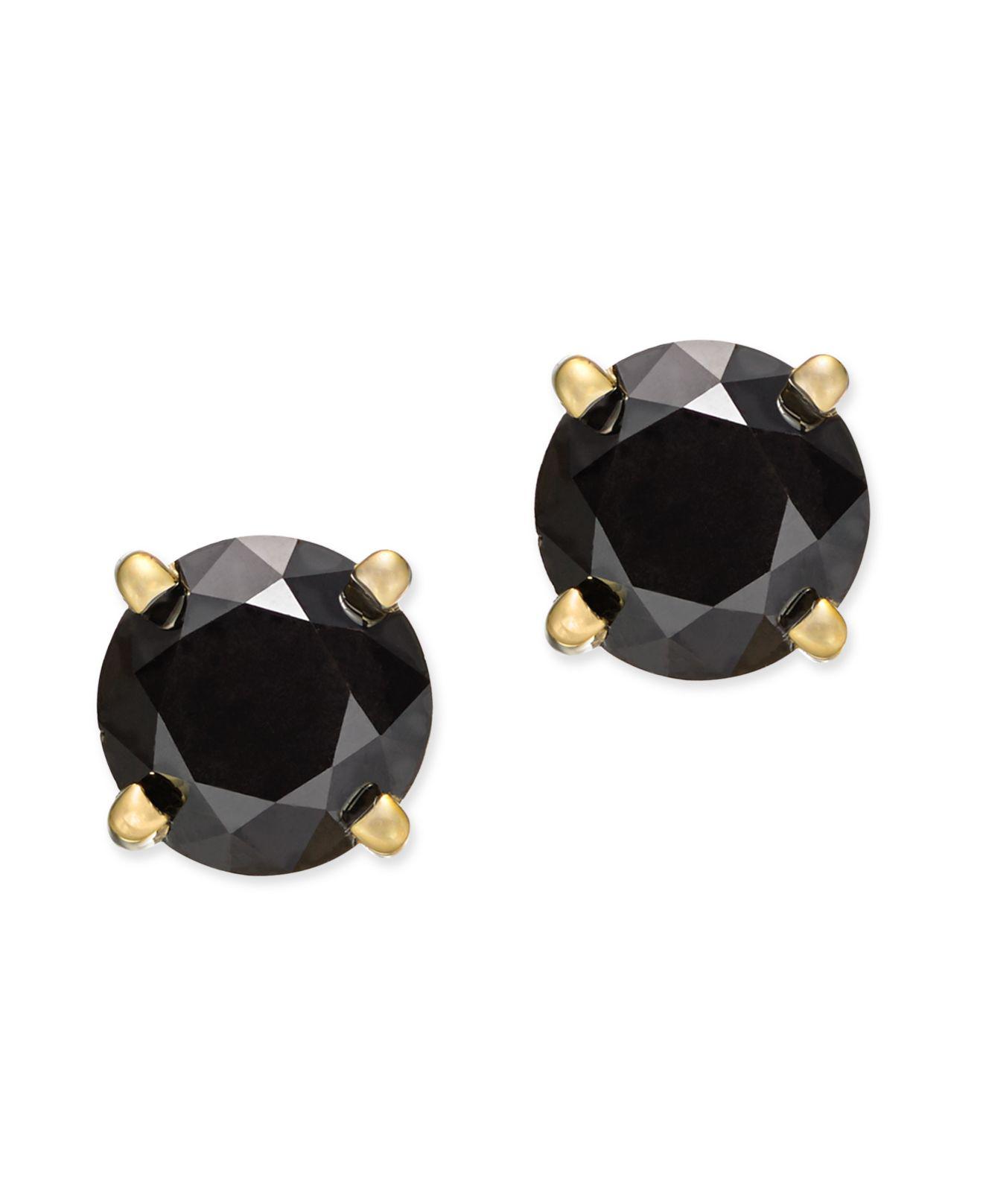 Lyst Macy S 14k White Gold Earrings Black Diamond Stud Macy S Women 14k White Gold Earrings Black Diamond Stud 1 Ct