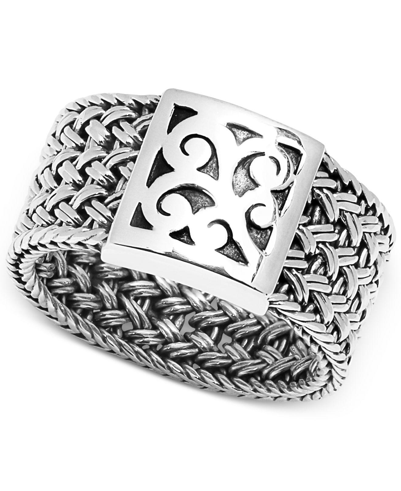 Lyst Lois Hill Weavestyle Statement Ring In Sterling Silver in Metallic
