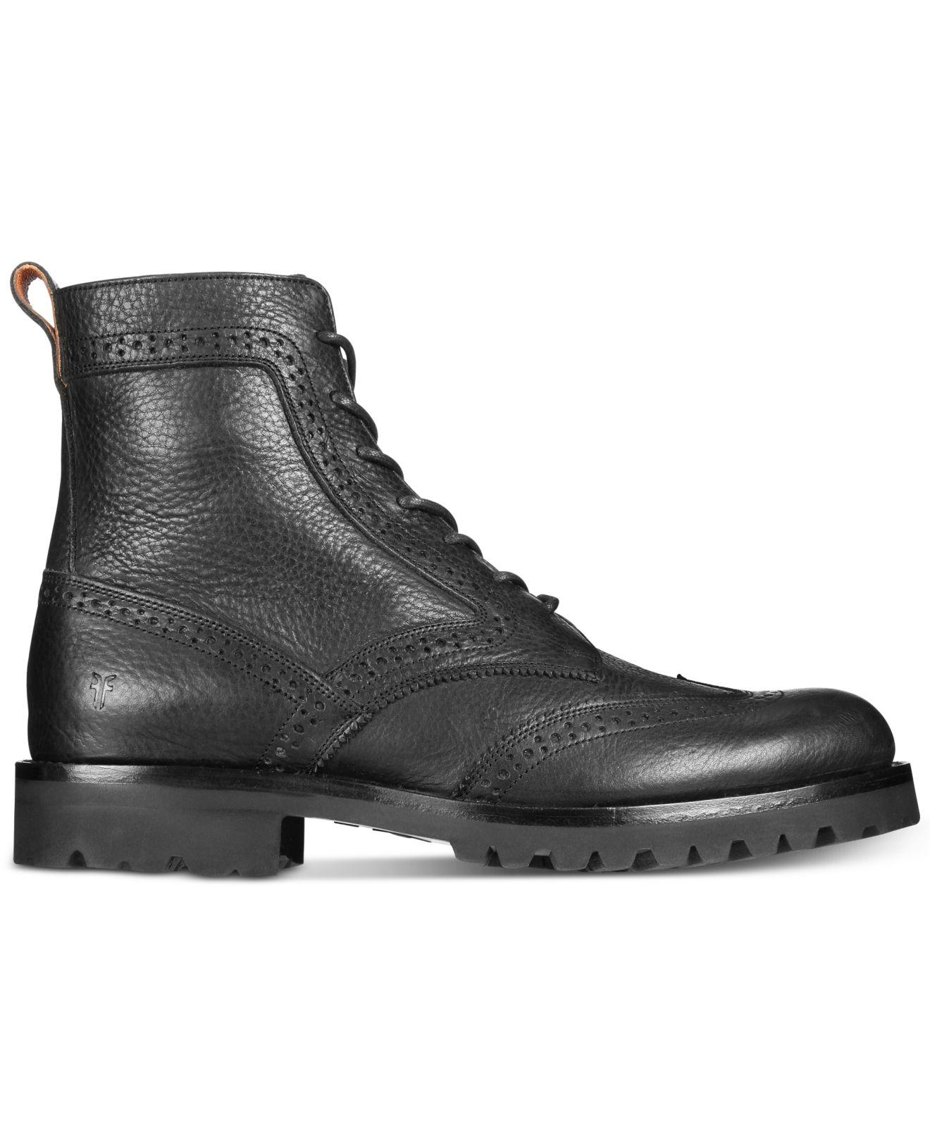 frye mens wingtip boots