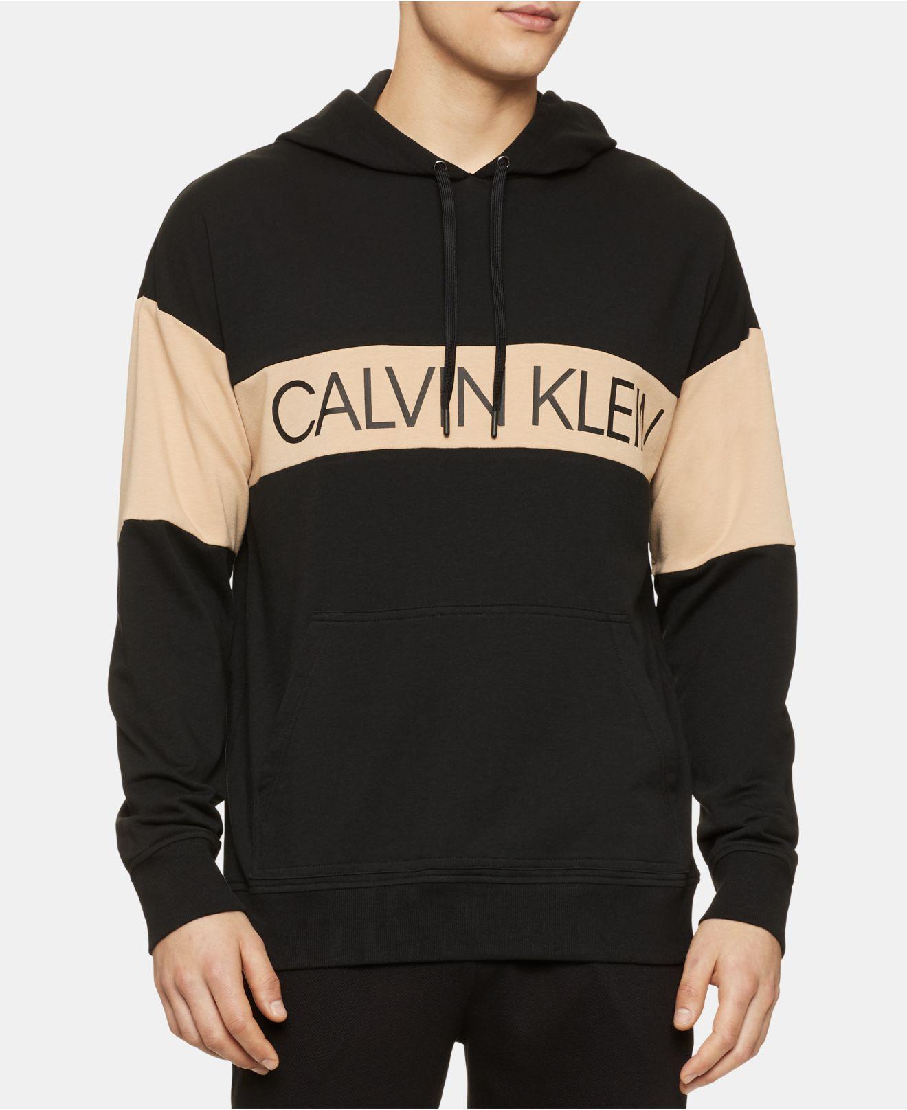 Calvin Klein Colorblocked Logo Hoodie in Black for Men - Lyst