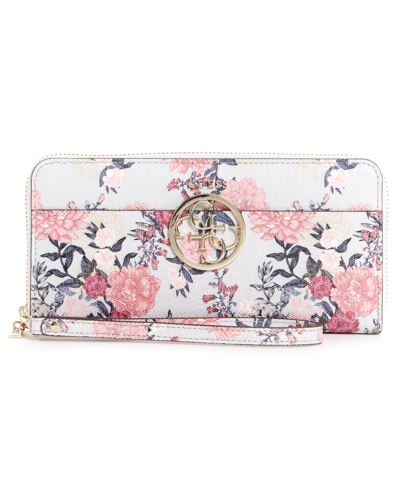 Lyst - Guess Kamryn Large Zip-around Wallet in Pink