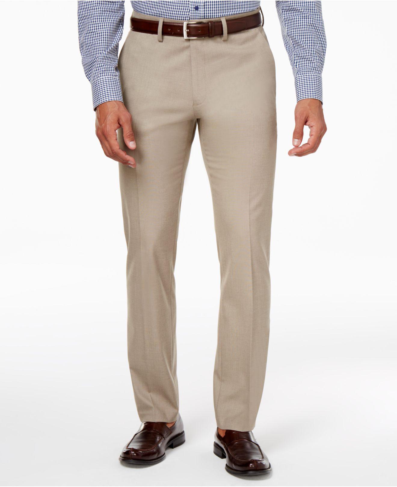 Kenneth Cole Reaction Oatmeal Slim Fit Stretch Dress Pants Created For Macys 