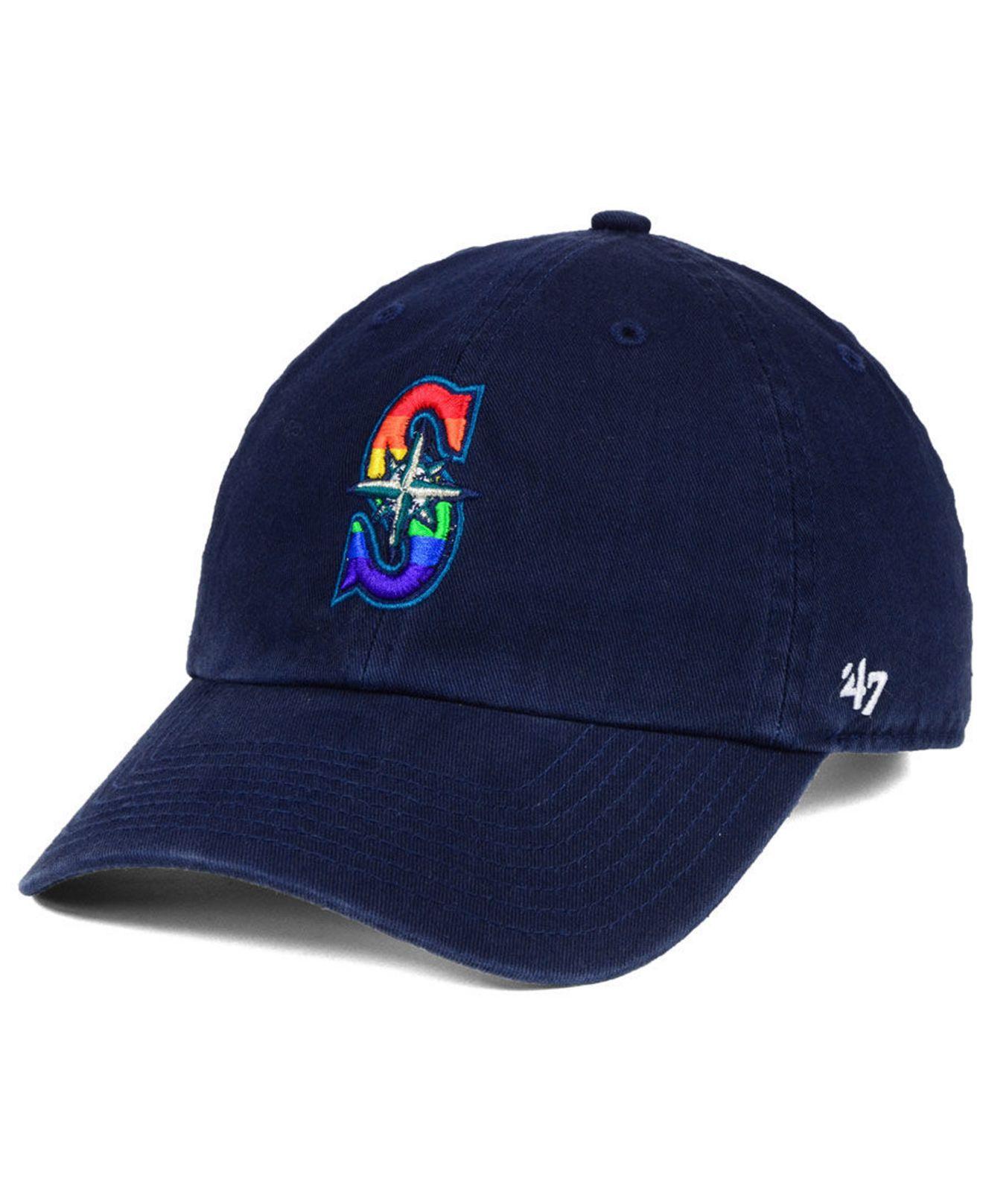 47 Brand Seattle Mariners Pride Clean Up Strapback Cap in Blue for Men ...
