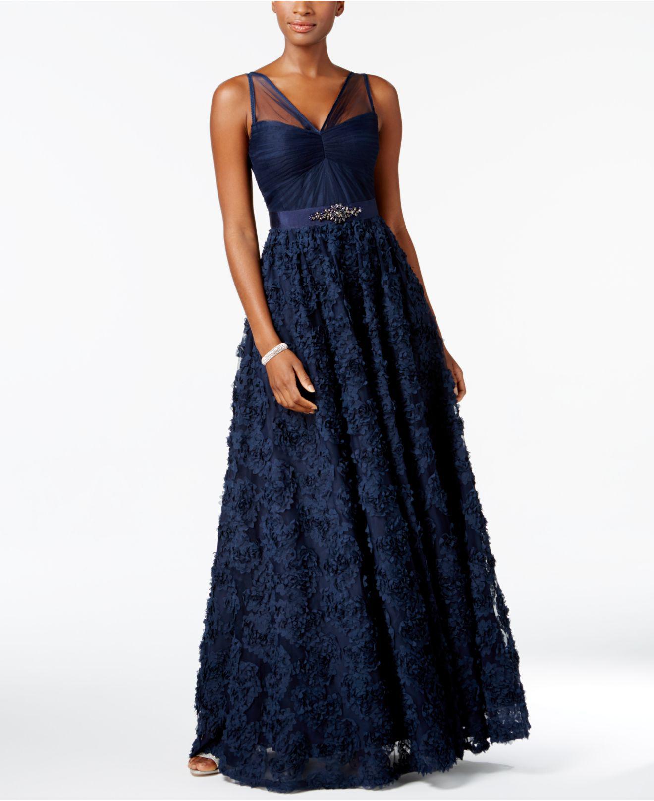 embroidered illusion gown