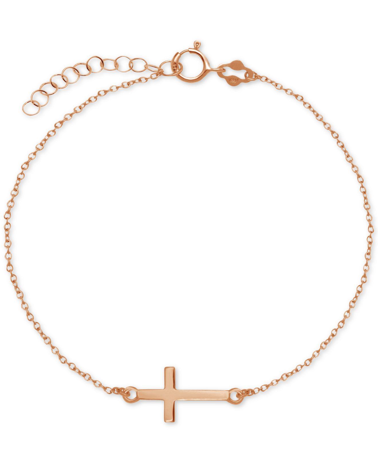 Lyst Macy's East West Cross Ankle Bracelet in Metallic