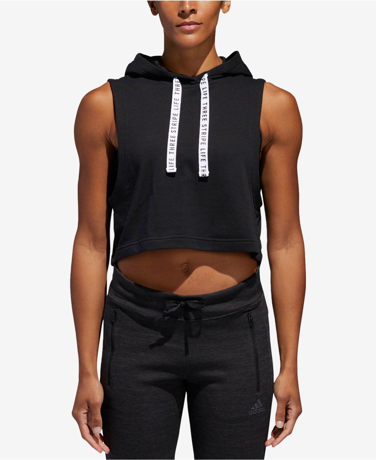 adidas cropped zip up hoodie