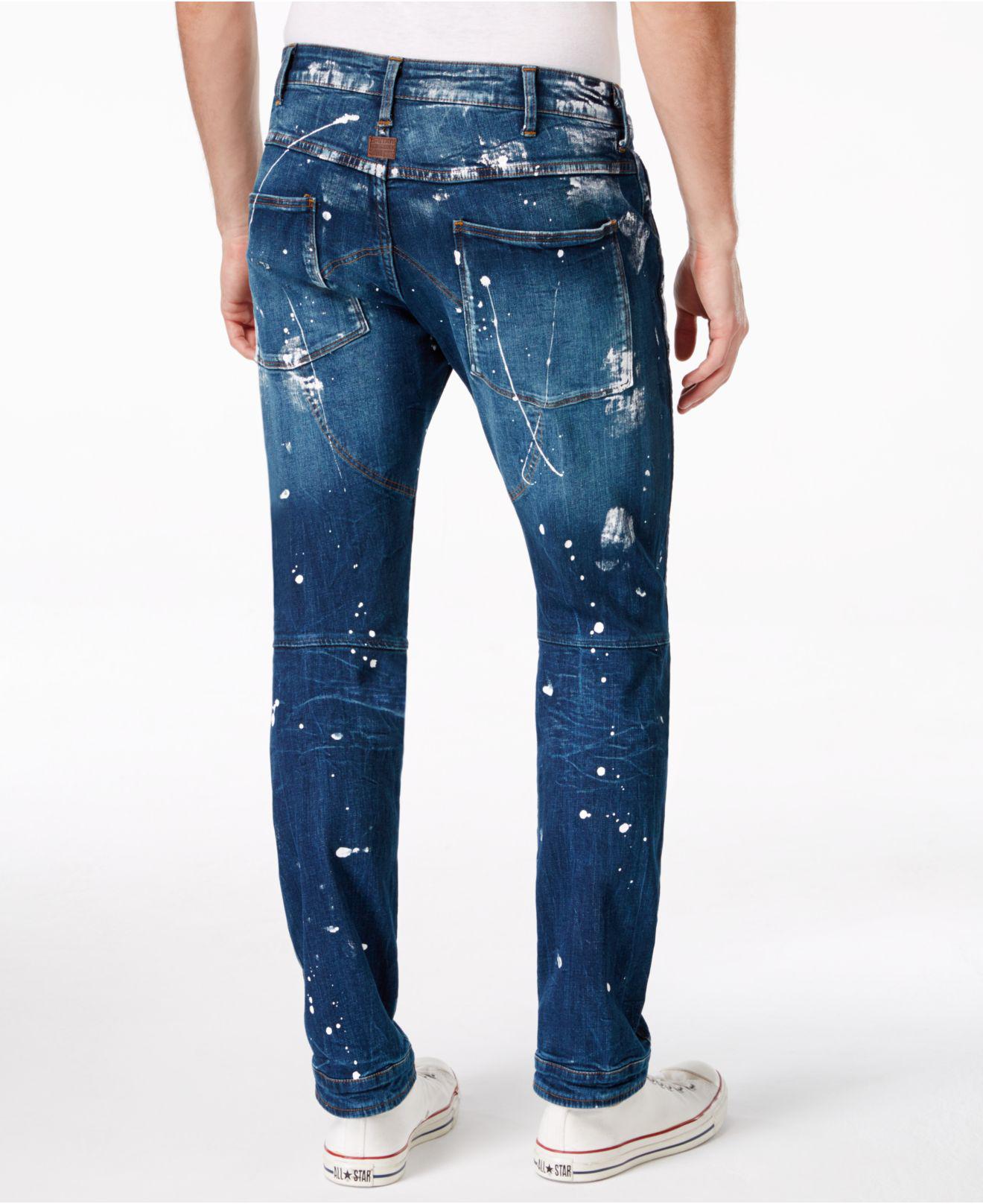 paint splatter slim fit jeans