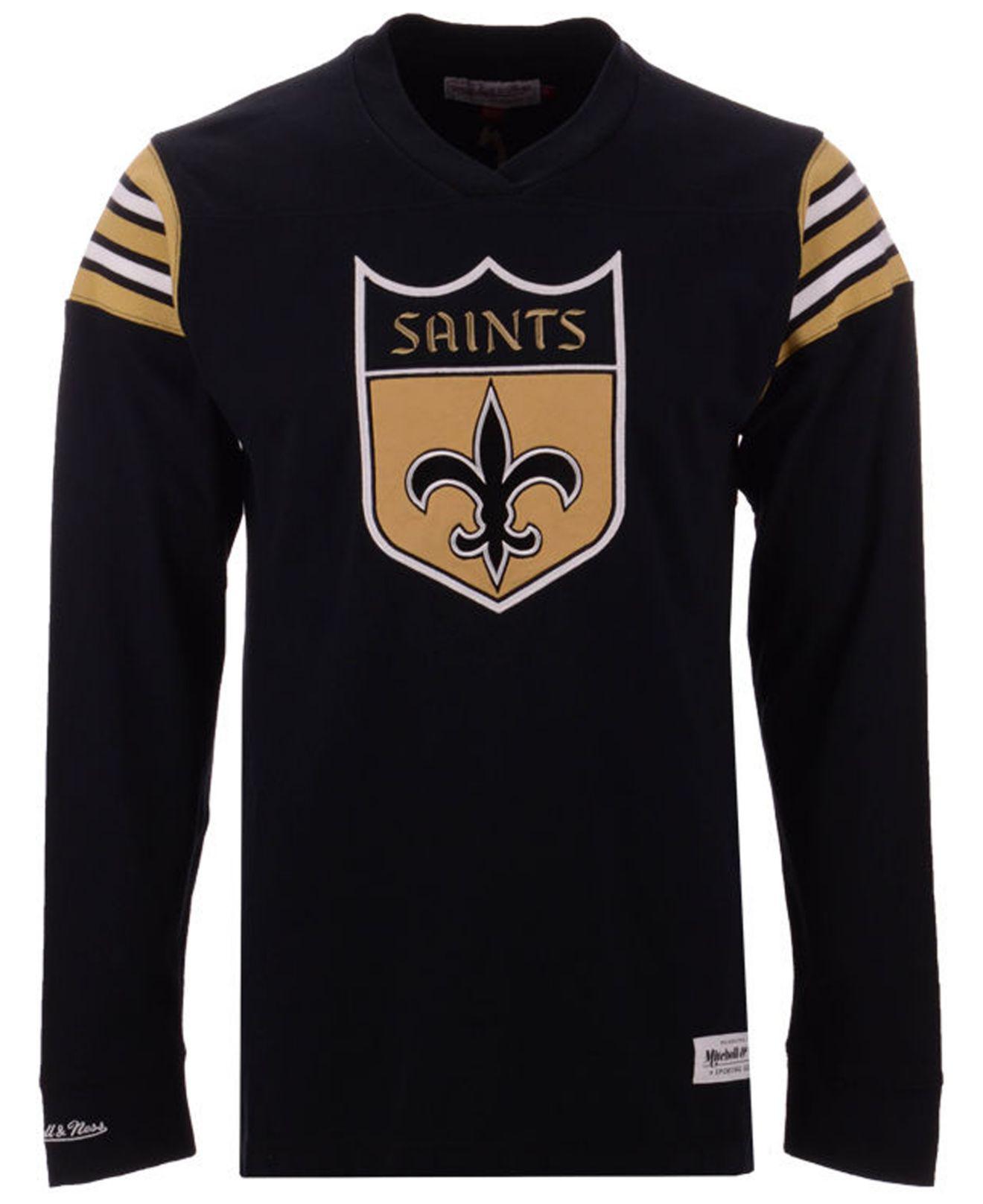 Mitchell & Ness New Orleans Saints Team Captain V-neck Long Sleeve T ...