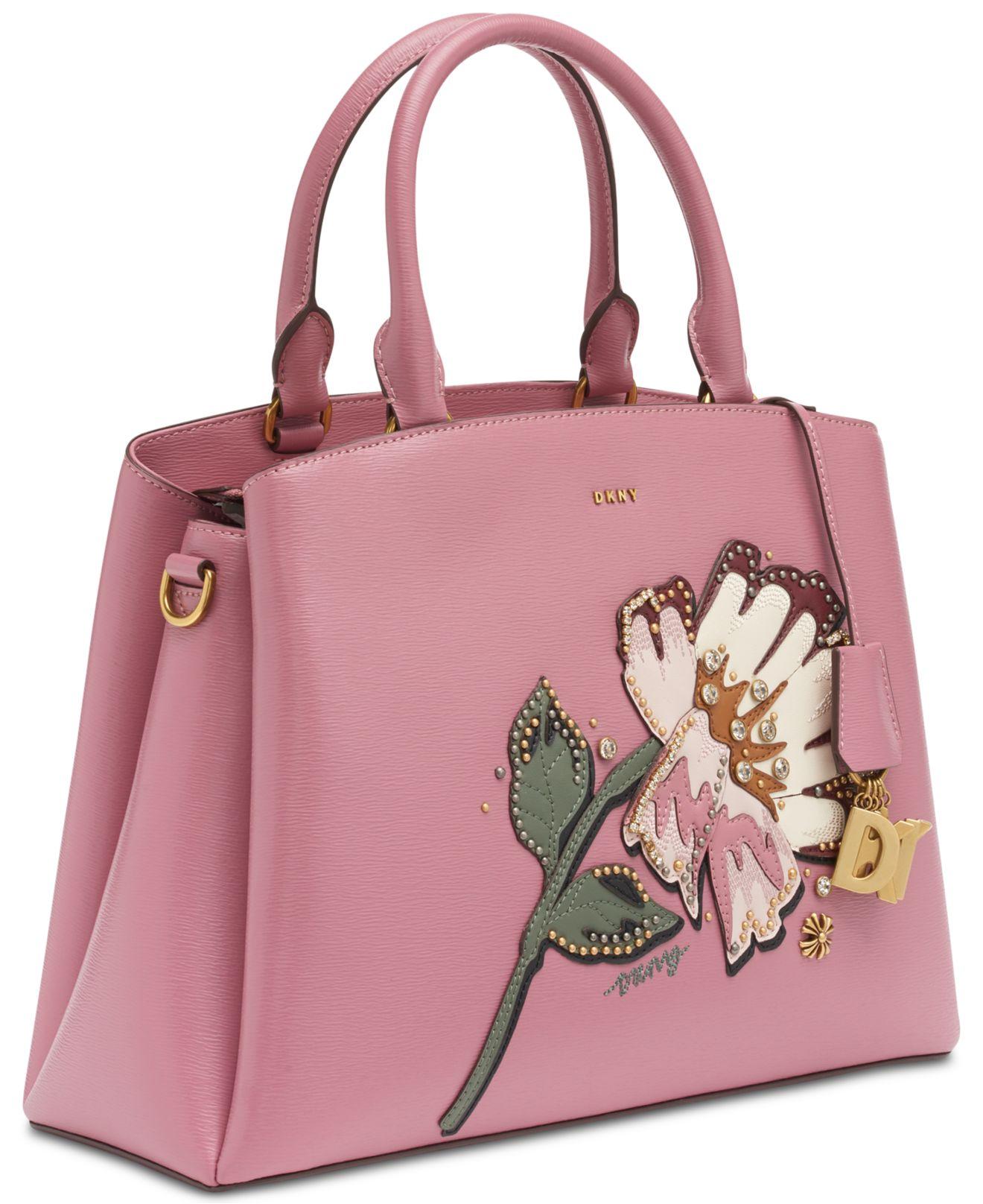 DKNY Paige Floral Leather Satchel, Created For Macy's in Pink - Lyst