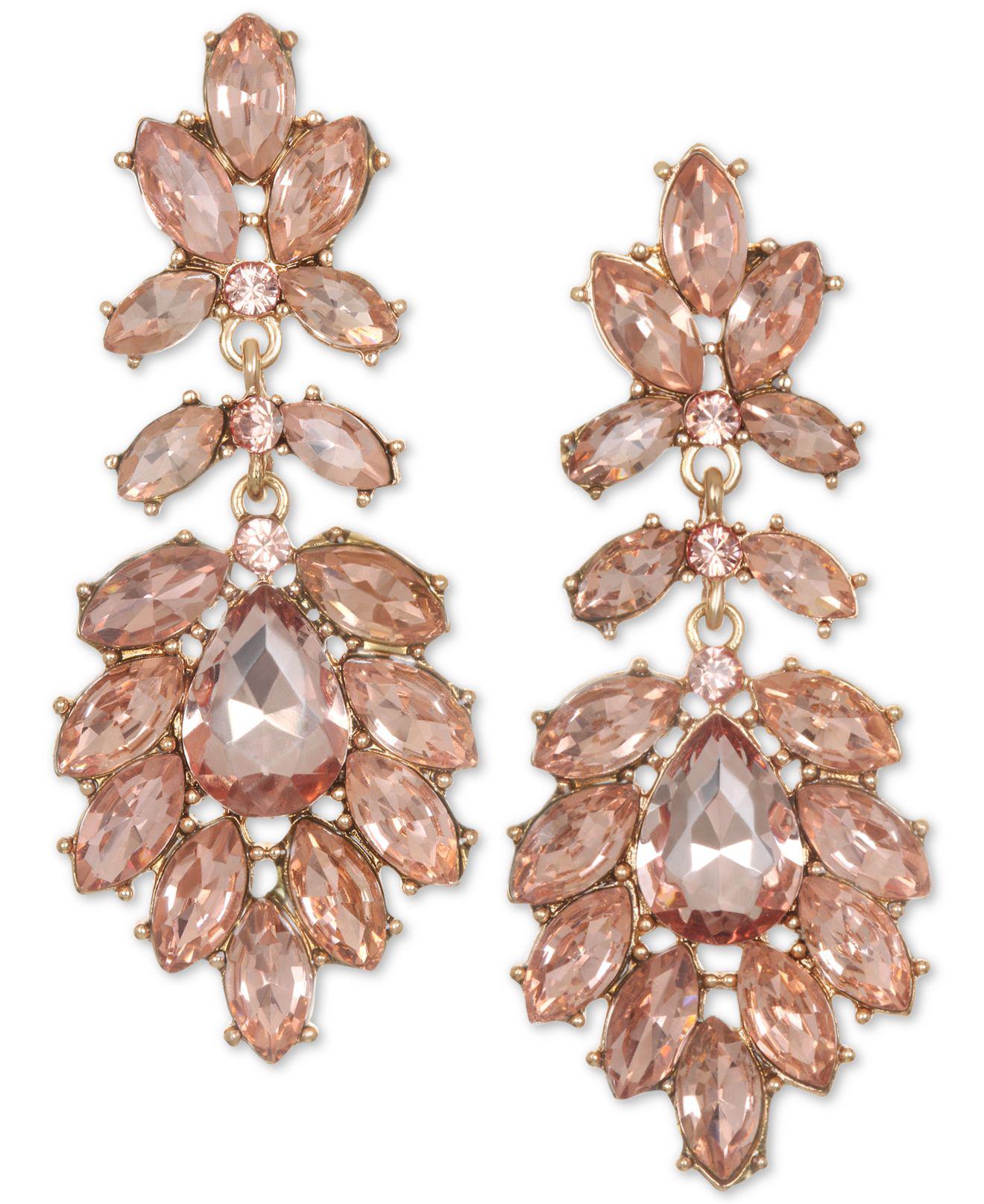 Lyst - Badgley Mischka Jewel Gold-tone Crystal Drop Earrings in Metallic