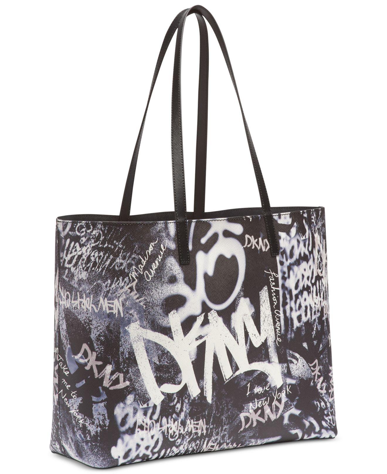 DKNY Brayden Graffiti Tote, Created For Macy's in Black - Lyst