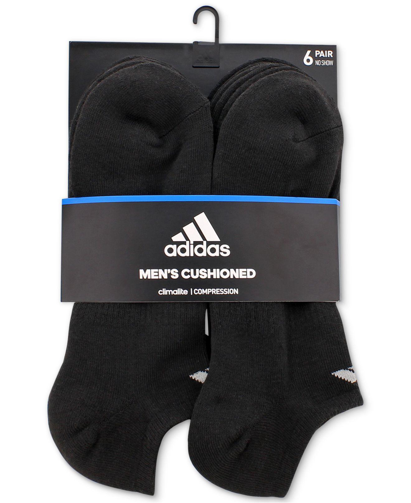 Lyst - adidas Men's Performance Athletic No-show Socks 6-pack in Black ...