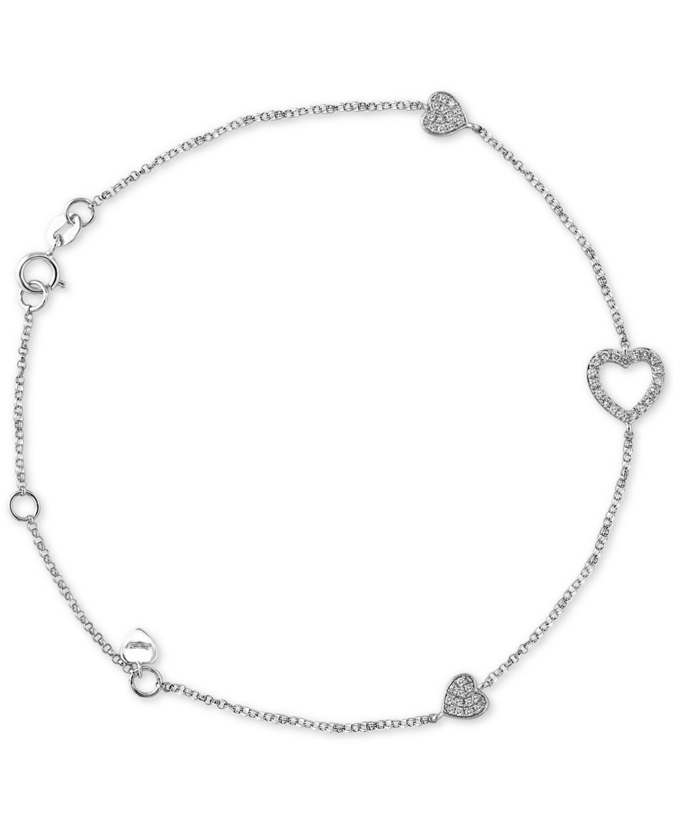 Lyst - Effy Collection Effy® Diamond Heart Bracelet (1/5 Ct. T.w.) In ...