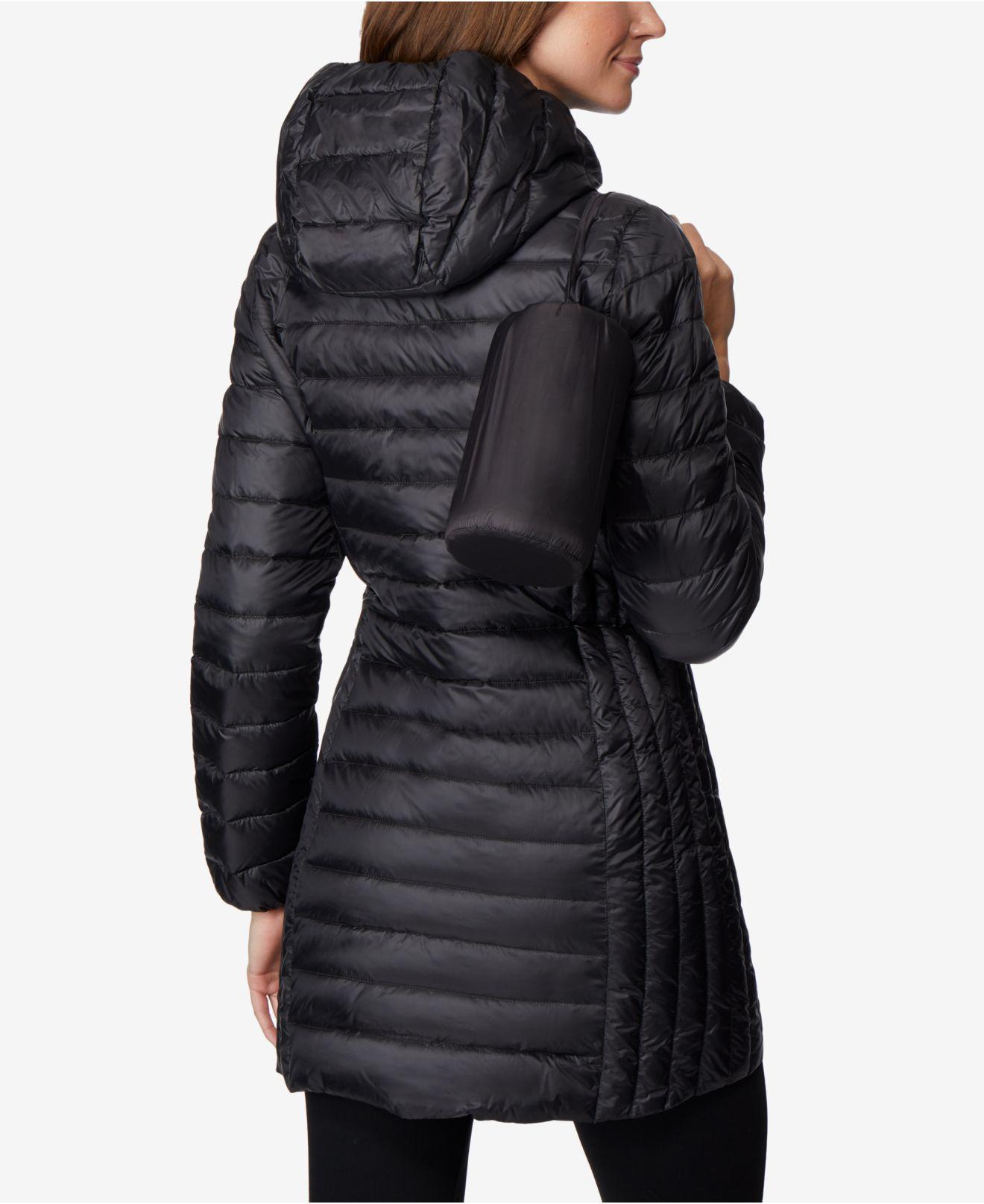 32 Degrees Hooded Packable Down Puffer Coat In Black - Lyst