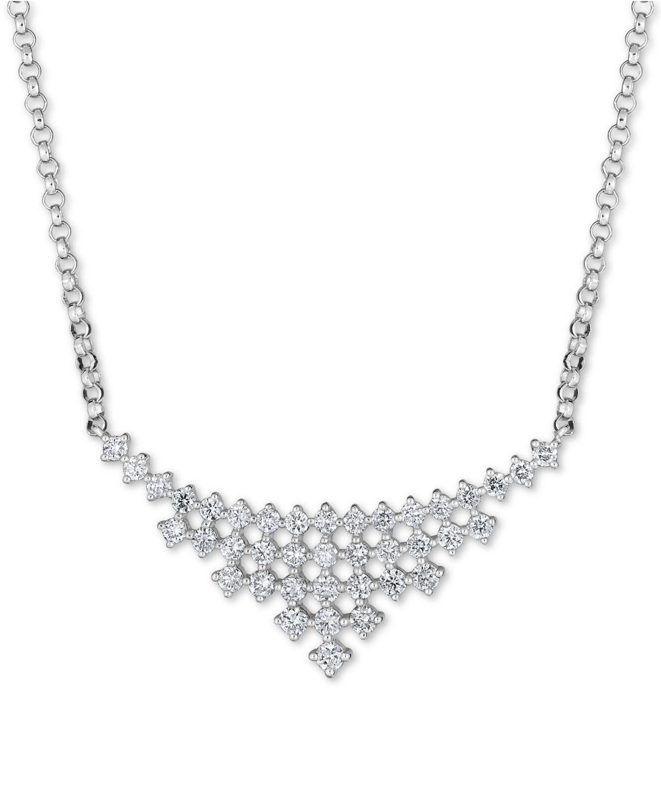 Macy's Diamond Collar Statement Necklace (3/4 Ct. T.w.) In 14k White