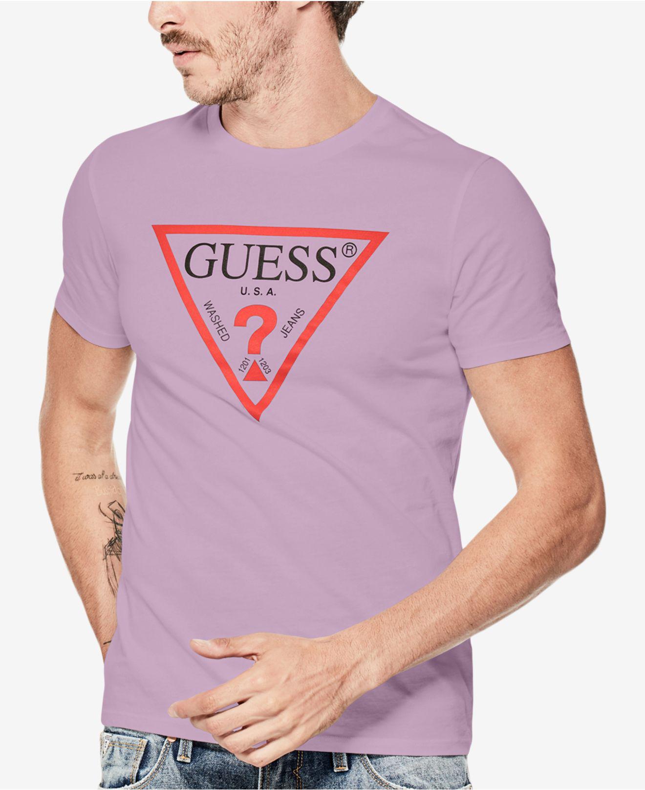 Lyst Guess Clic Logo T Shirt In Pink For Men Guess Pink Clic Logo T Shirt For Men Lyst View Fullscreen